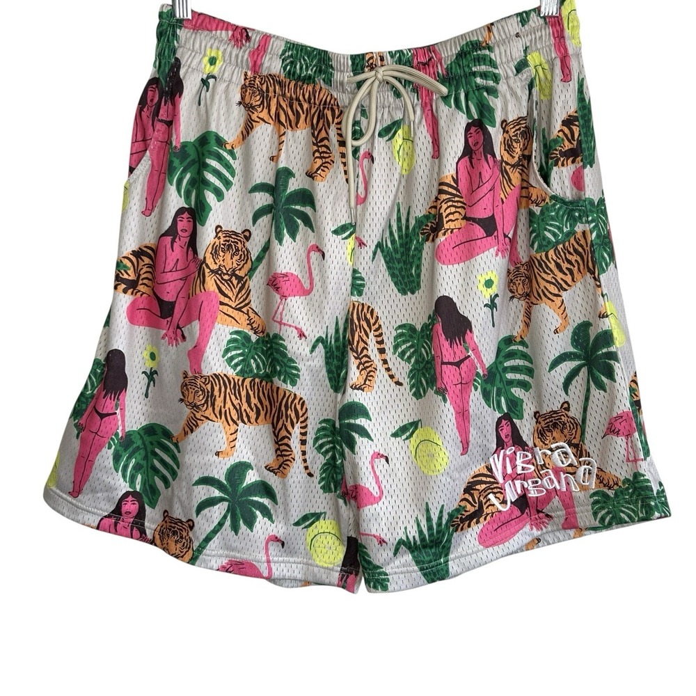 Vibra Urbana Basketball Shorts XL Graphic Festival Tropical Spring Break Mesh